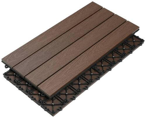 TERRASSENFLIESE Walnussfarben 6 Stück  - Walnussfarben, KONVENTIONELL, Holzwerkstoff (30/60/2,4cm) - Ambia Garden