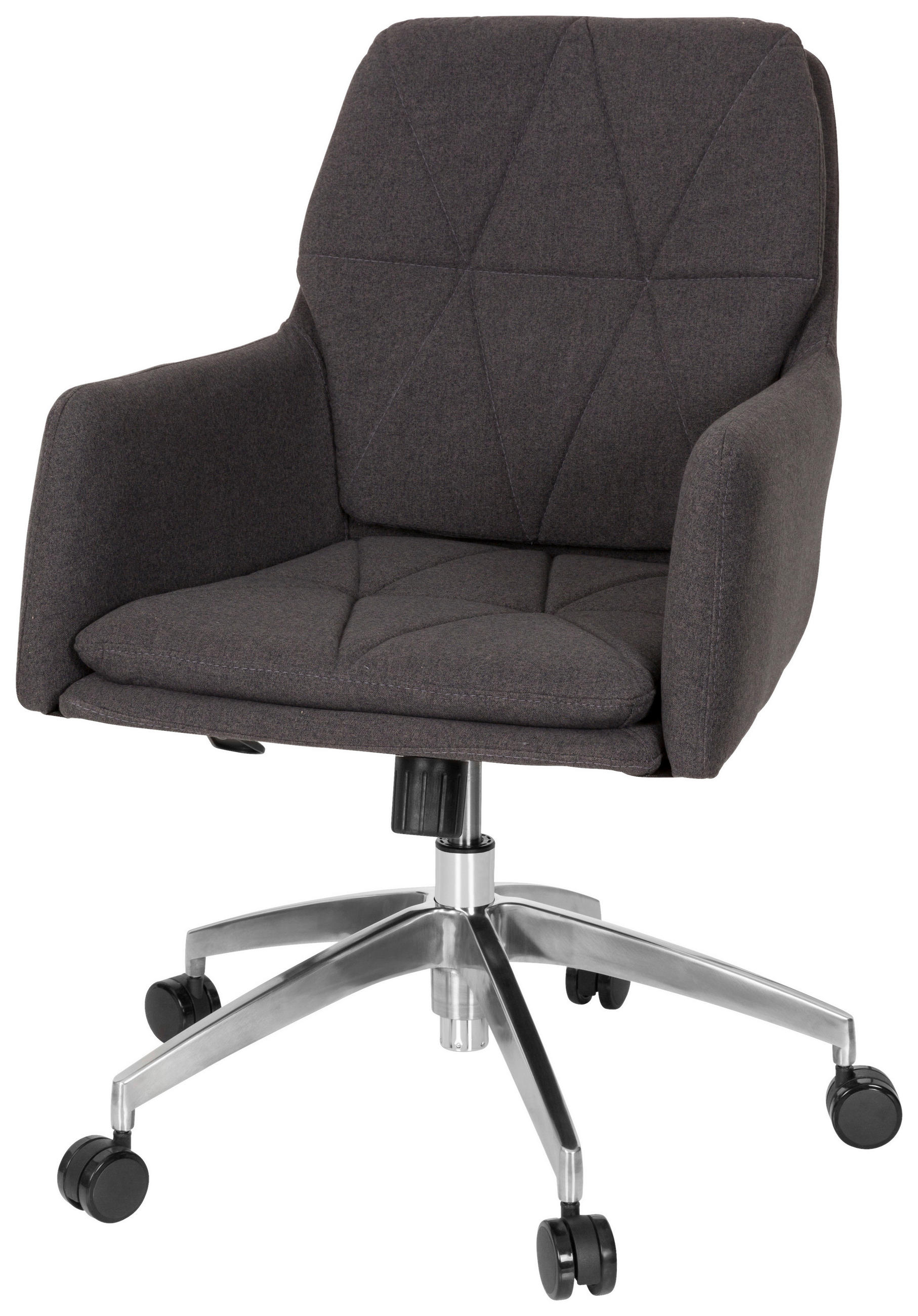 Thumbnail - Mid.you Drehstuhl, Dunkelgrau, Textil, Drehkreuz, 58x89x70 cm, Wippmechanik mit Härtegradeinstellung, Arbeitszimmer, Bür...