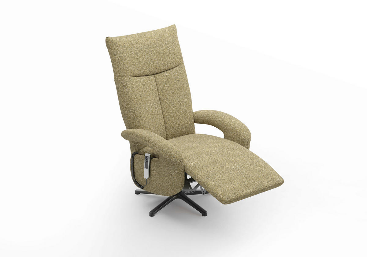 SESSEL in Chenille Olivgrün  - Schwarz/Olivgrün, MODERN, Textil/Metall (74/112/82cm) - Sit & More