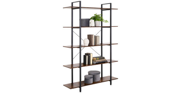 REGAL Naturfarben, Schwarz - Schwarz/Naturfarben, Trend, Holzwerkstoff/Metall (120/180/32cm) - Carryhome