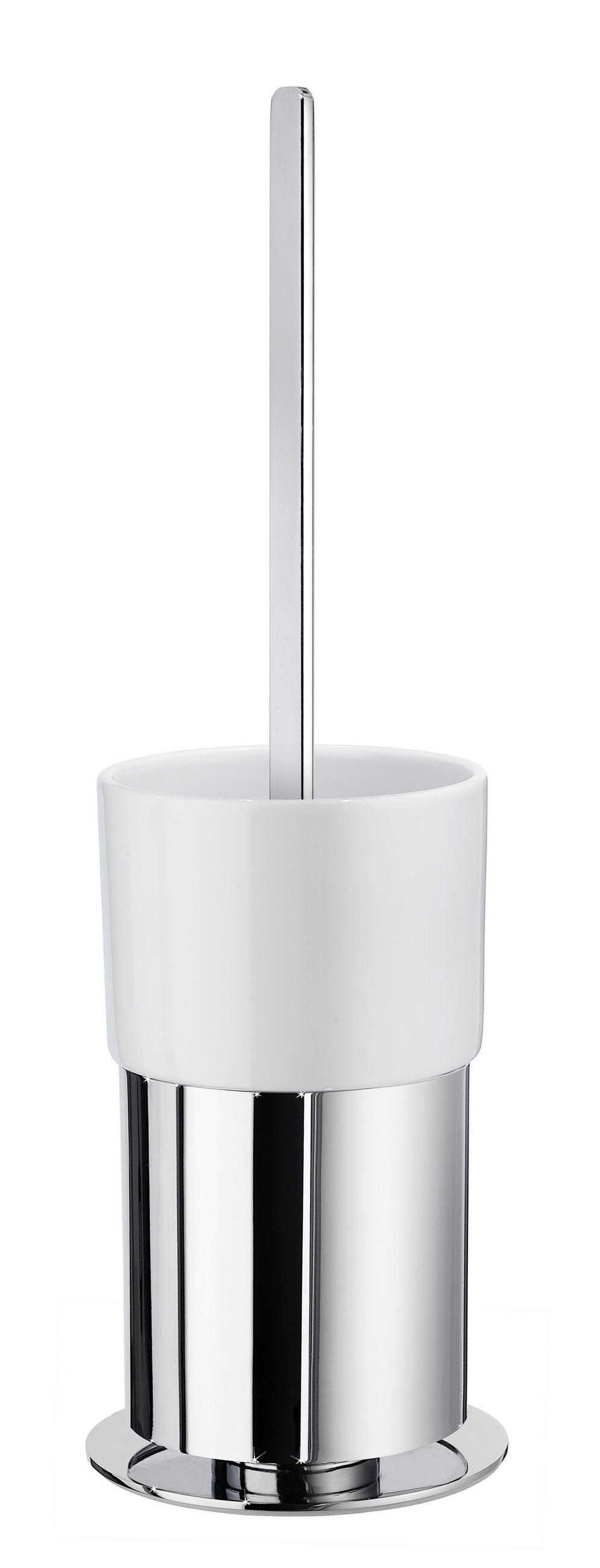 WC-BÜRSTE in Metall, Glas    - Chromfarben/Weiss, Basics, Glas/Metall (10/41,5/10cm) - Smedbo