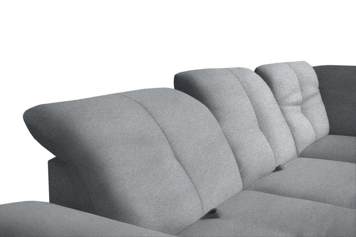 ECKSOFA Grau Flachgewebe  - Schwarz/Grau, Design, Textil/Metall (242/313cm) - Xora
