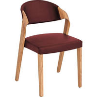 STUHL  in Echtleder pigmentiert  - Eichefarben/Rot, Natur, Leder/Holz (53/82/57cm) - Voglauer
