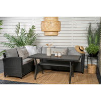 DINING-LOUNGESET  - Schwarz, KONVENTIONELL, Kunststoff (173/227cm) - Gardenson