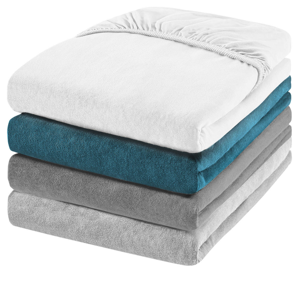 SPANNBETTTUCH FLORENZ Jersey  - Weiß, Basics, Textil (90-100/200-220cm) - Novel