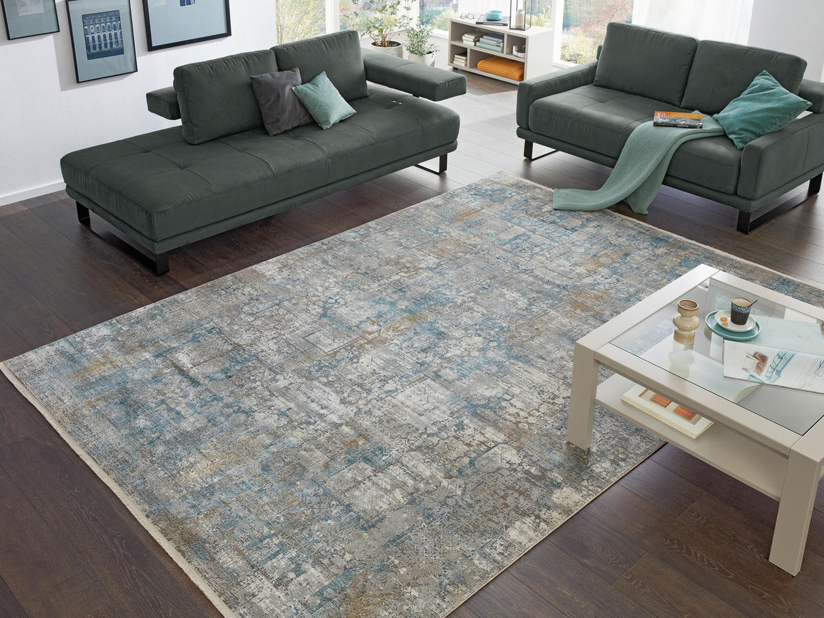 WEBTEPPICH 240/340 cm Sinfonia Blau, Grau  - Blau/Grau, Design, Textil (240/340cm) - Musterring