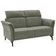 2-SITZER-SOFA in Leder Grau  - Schwarz/Grau, KONVENTIONELL, Leder/Metall (178/103/95cm) - Dieter Knoll