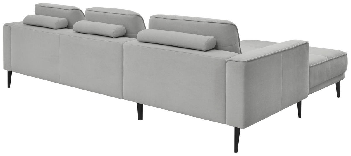 ECKSOFA Grau Flachgewebe  - Schwarz/Grau, KONVENTIONELL, Textil/Metall (193/279cm) - SetOne by Musterring