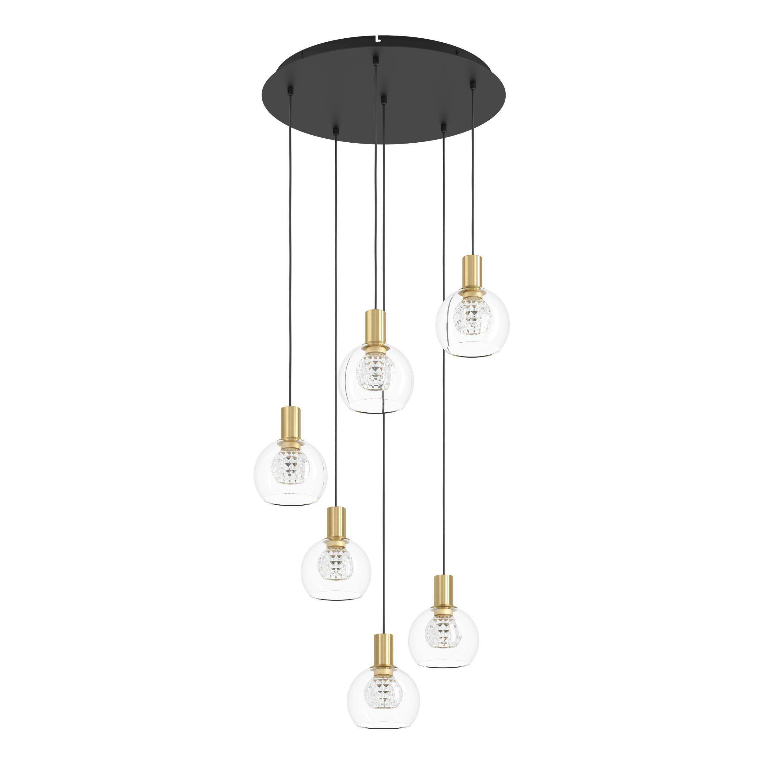 LED-HÄNGELEUCHTE 54/150 cm  - Messingfarben/Schwarz, KONVENTIONELL, Glas/Metall (54/150cm)