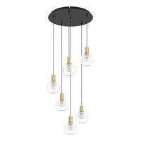 LED-HÄNGELEUCHTE 54/150 cm  - Messingfarben/Schwarz, KONVENTIONELL, Glas/Metall (54/150cm)