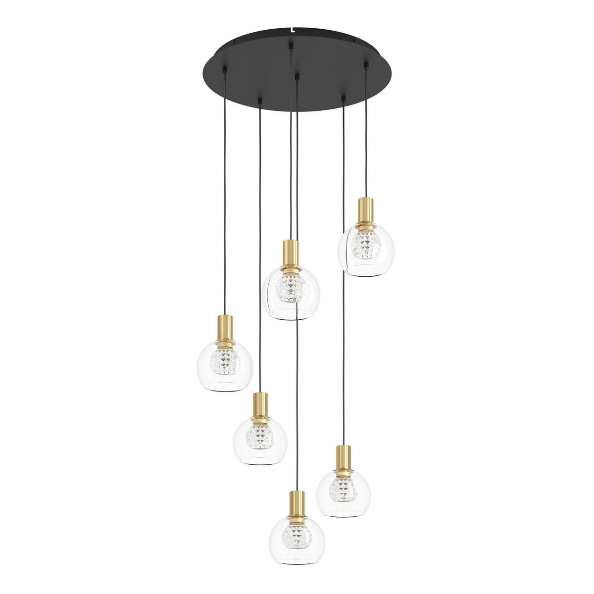 LED-HÄNGELEUCHTE 54/150 cm  - Messingfarben/Schwarz, KONVENTIONELL, Glas/Metall (54/150cm)