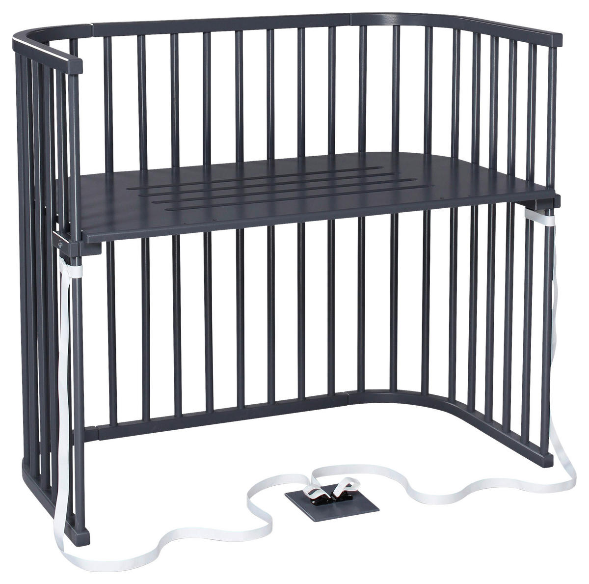 BEISTELLBETT  110/62/96,50 cm  - Grau, Basics, Holz (110/62/96,50cm) - Babybay