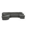 WOHNLANDSCHAFT Grau Mikrofaser  - Schwarz/Grau, KONVENTIONELL, Kunststoff/Textil (180/295/146cm) - MID.YOU