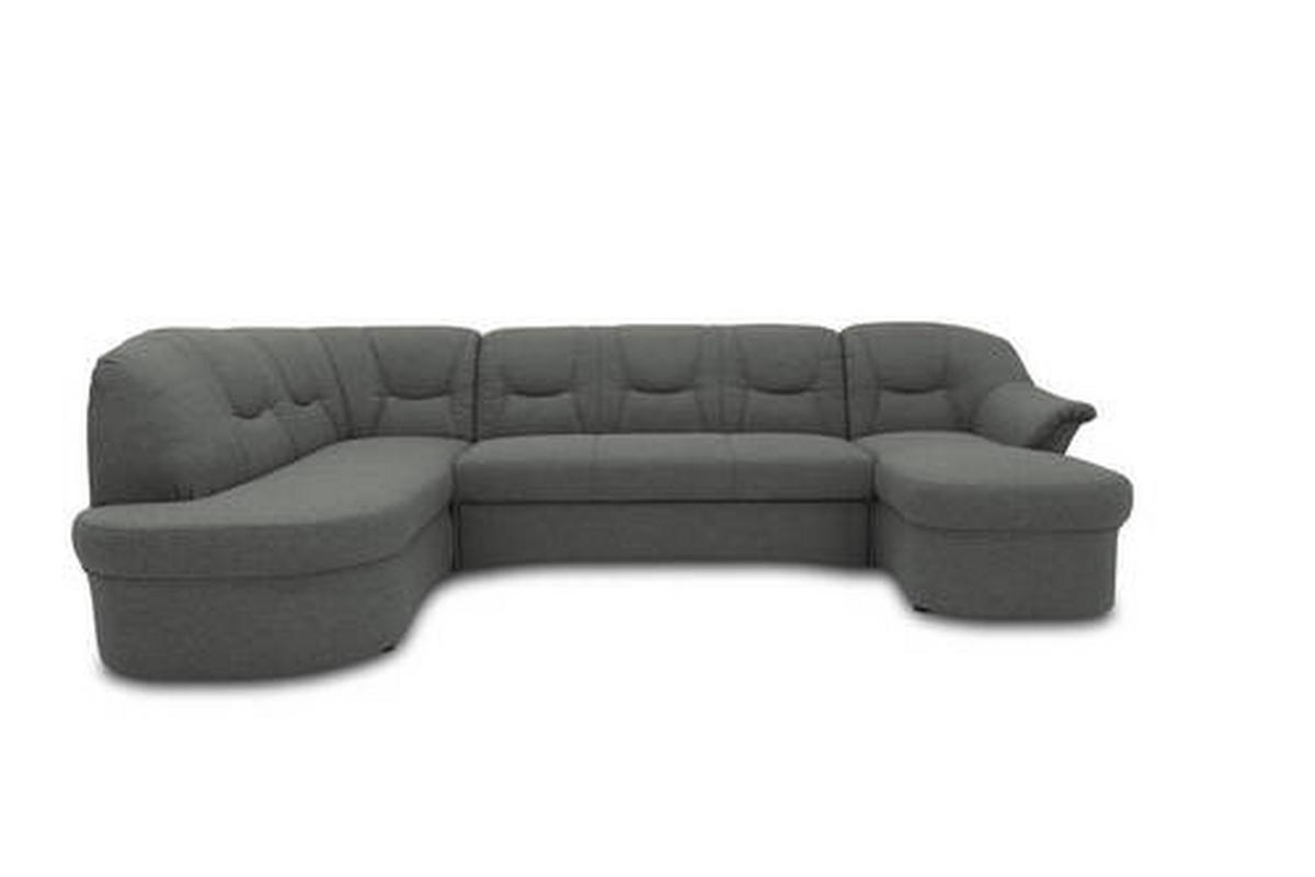 WOHNLANDSCHAFT Grau Mikrofaser  - Schwarz/Grau, KONVENTIONELL, Kunststoff/Textil (180/295/146cm) - MID.YOU