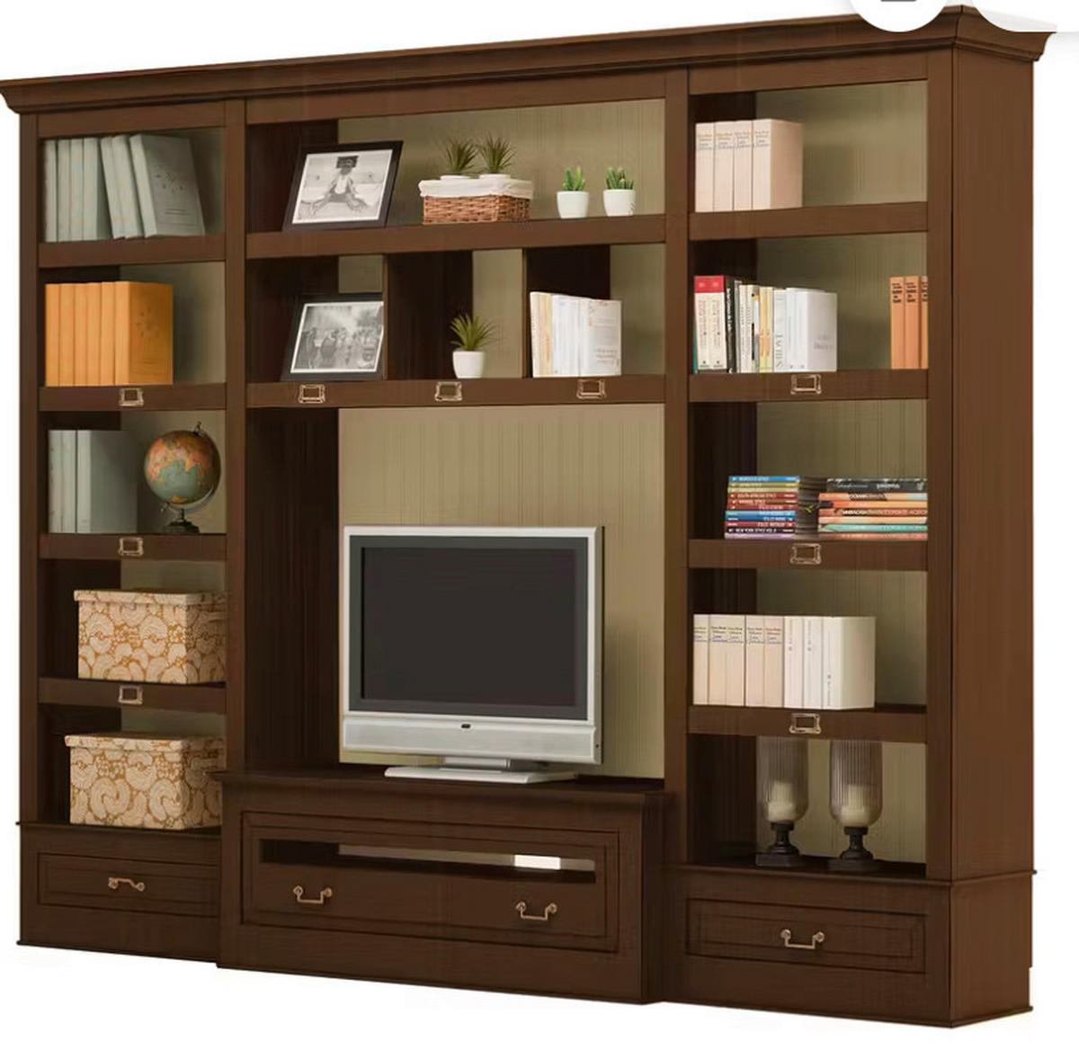 WOHNWAND UrbanClass 2-teilig  in Creme, Nussbaumfarben  311/238,5/52-46,5 cm  - Nussbaumfarben/Creme, LIFESTYLE, Holz/Metall (311/238,5/52-46,5cm) - Livetastic