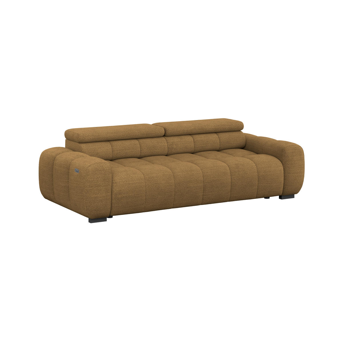 BIGSOFA Webstoff Braun  - Schwarz/Braun, Design, Kunststoff/Textil (248/77-97/108cm) - Welnova