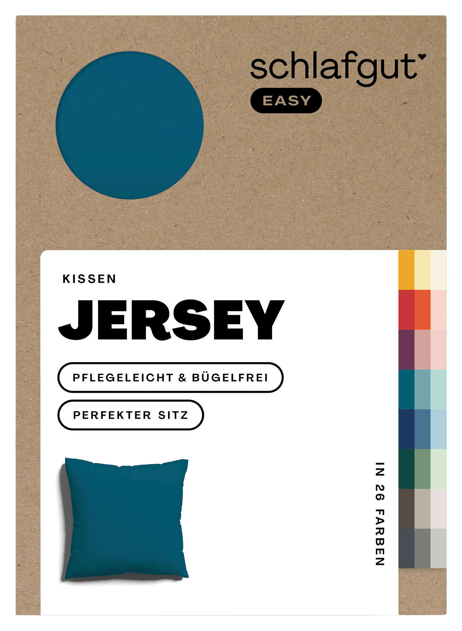 KOPFKISSENBEZUG EASY JERSEY 80/80 cm  - Petrol, Basics, Textil (80/80cm) - Schlafgut