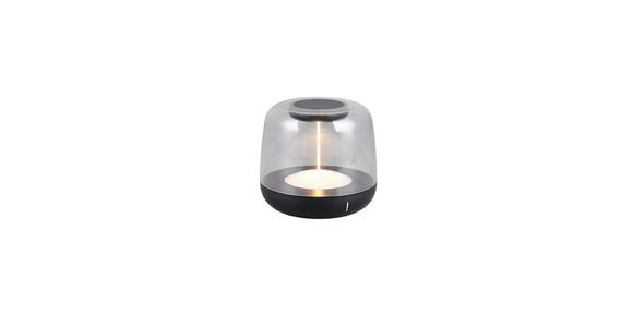 AKKU-TISCHLEUCHTE 12,2/11,2 cm  - Transparent/Schwarz, LIFESTYLE, Kunststoff (12,2/11,2cm) - Novel