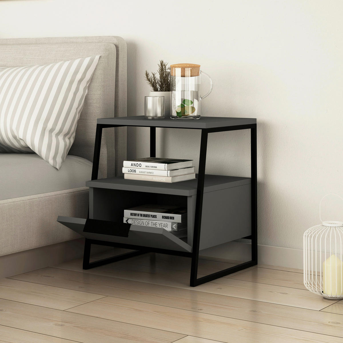 BEISTELLTISCH in Holzwerkstoff 45/40/50 cm  - Anthrazit, Design, Holzwerkstoff (45/40/50cm) - Livetastic
