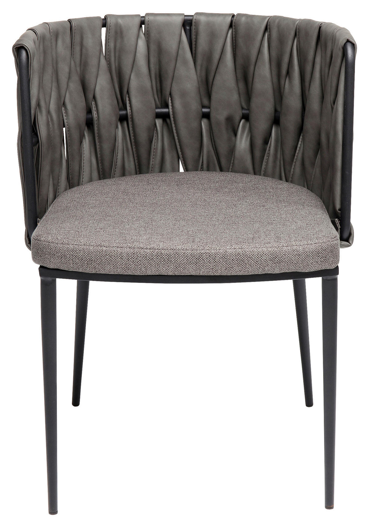 ARMLEHNSTUHL  in  - Schwarz/Grau, Design, Textil/Metall (55/75/52cm) - Kare-Design