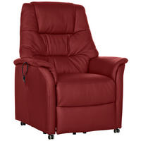 RECLINERFÅTÖLJ i röd  - röd, Klassisk, läder (88/114/88cm) - Livetastic