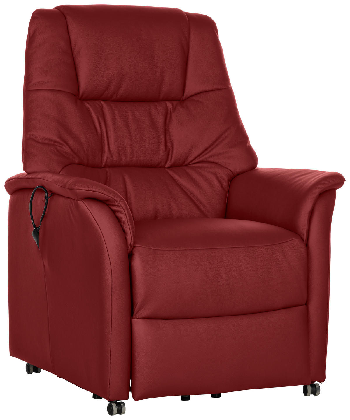 RECLINERFÅTÖLJ i röd  - röd, Klassisk, läder (88/114/88cm) - Livetastic