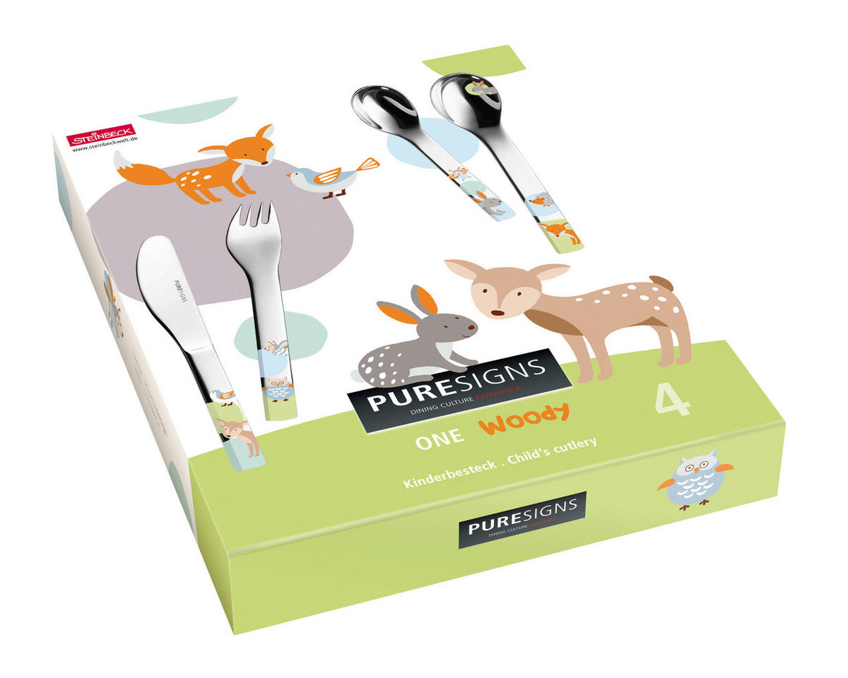 KINDERBESTECK - Edelstahlfarben/Multicolor, Basics, Metall - PURESIGNS