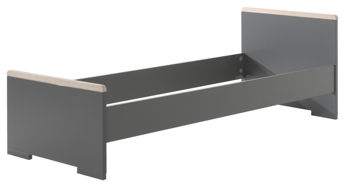 BETT 90/200 cm  in Anthrazit  - Anthrazit, MODERN, Holzwerkstoff (90/200cm) - MID.YOU