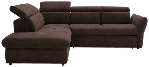 ECKSOFA in Webstoff Dunkelbraun  224/254 cm  - Dunkelbraun/Schwarz, Design, Kunststoff/Textil (224/254cm) - Stylife