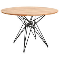 ESSTISCH in Holz, Metall 115/76/115 cm  - Schwarz/Akaziefarben, LIFESTYLE, Holz/Metall (115/76/115cm) - home24