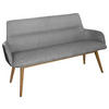 SITZBANK 157/88/62,5 cm Webstoff Eichefarben, Grau Wildeiche vollmassiv  - Eichefarben/Grau, KONVENTIONELL, Holz/Textil (157/88/62,5cm) - Linea Natura