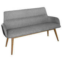 SITZBANK 157/88/62,5 cm Webstoff Eichefarben, Grau Wildeiche vollmassiv  - Eichefarben/Grau, KONVENTIONELL, Holz/Textil (157/88/62,5cm) - Linea Natura