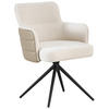 ARMLEHNSTUHL  in Eisen Lederlook, Webstoff  - Beige/Schwarz, KONVENTIONELL, Textil/Metall (58/82/64cm) - MID.YOU