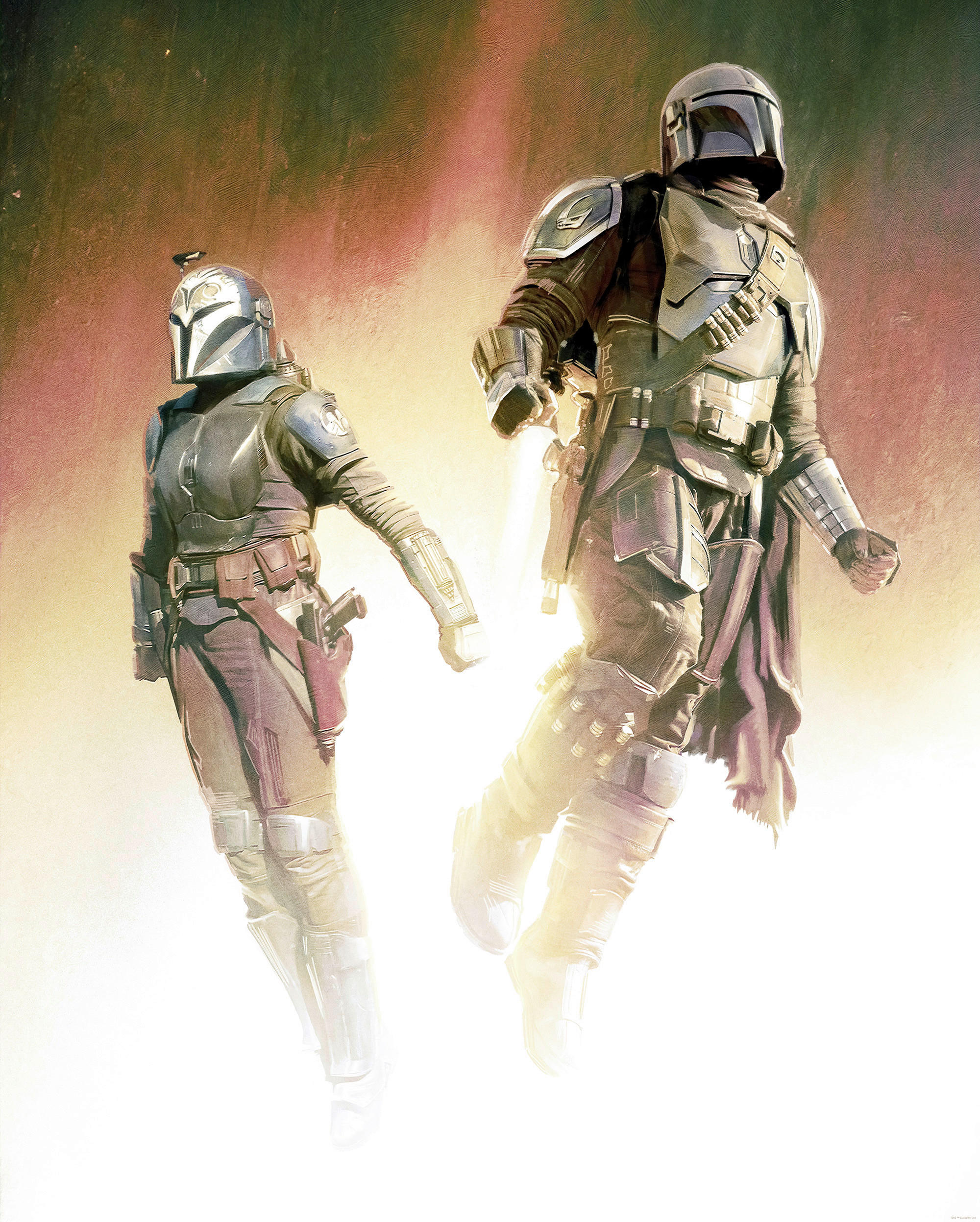 FOTOTAPETE THE MANDALORIAN FLIGHT  - Grau, Design, Textil (200/250cm) - Star Wars