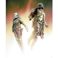 FOTOTAPETE THE MANDALORIAN FLIGHT  - Grau, Design, Textil (200/250cm) - Star Wars