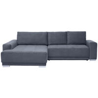 ECKSOFA  in Samt Grau  195/293 cm  - Silberfarben/Grau, Design, Holz/Textil (195/293cm) - Cantus