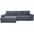 ECKSOFA  in Samt Grau  195/293 cm  - Silberfarben/Grau, Design, Holz/Textil (195/293cm) - Cantus