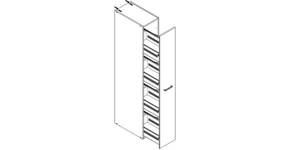 APOTHEKERSCHRANK 30/185/54 cm  in Eichefarben  - Eichefarben/Alufarben, KONVENTIONELL, Holzwerkstoff/Kunststoff (30/185/54cm) - Xora