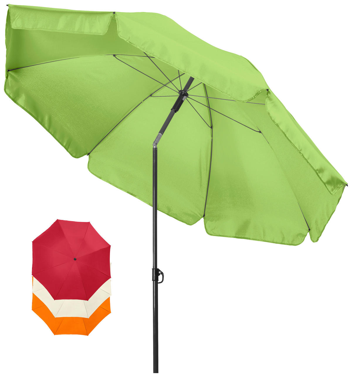 SLNEČNÍK 180 cm - oranžová/zelená, Konventionell, kov/textil (180cm) - Doppler