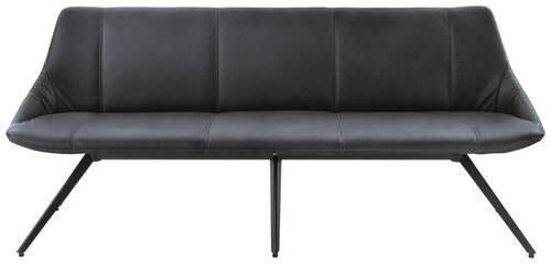 SITZBANK 195/88/62 cm Echtleder Graphitfarben, Anthrazit Metall - Anthrazit/Graphitfarben, Design, Leder/Metall (195/88/62cm) - Bert Plantagie