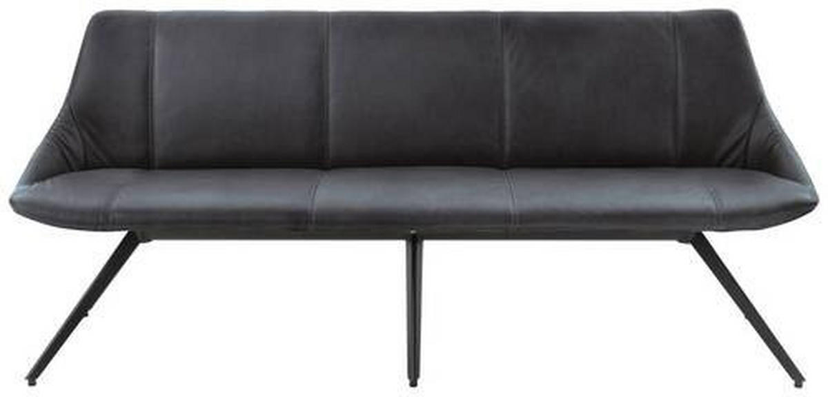 SITZBANK 195/88/62 cm Echtleder Graphitfarben, Anthrazit Metall  - Anthrazit/Graphitfarben, Design, Leder/Metall (195/88/62cm) - Bert Plantagie