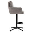 BARHOCKER Cord Taupe Eisen Sitzfläche 360° drehbar, Stoffauswahl, inklusive Armlehnen  - Taupe/Schwarz, Design, Textil/Metall (54/98-120/58cm) - Novel