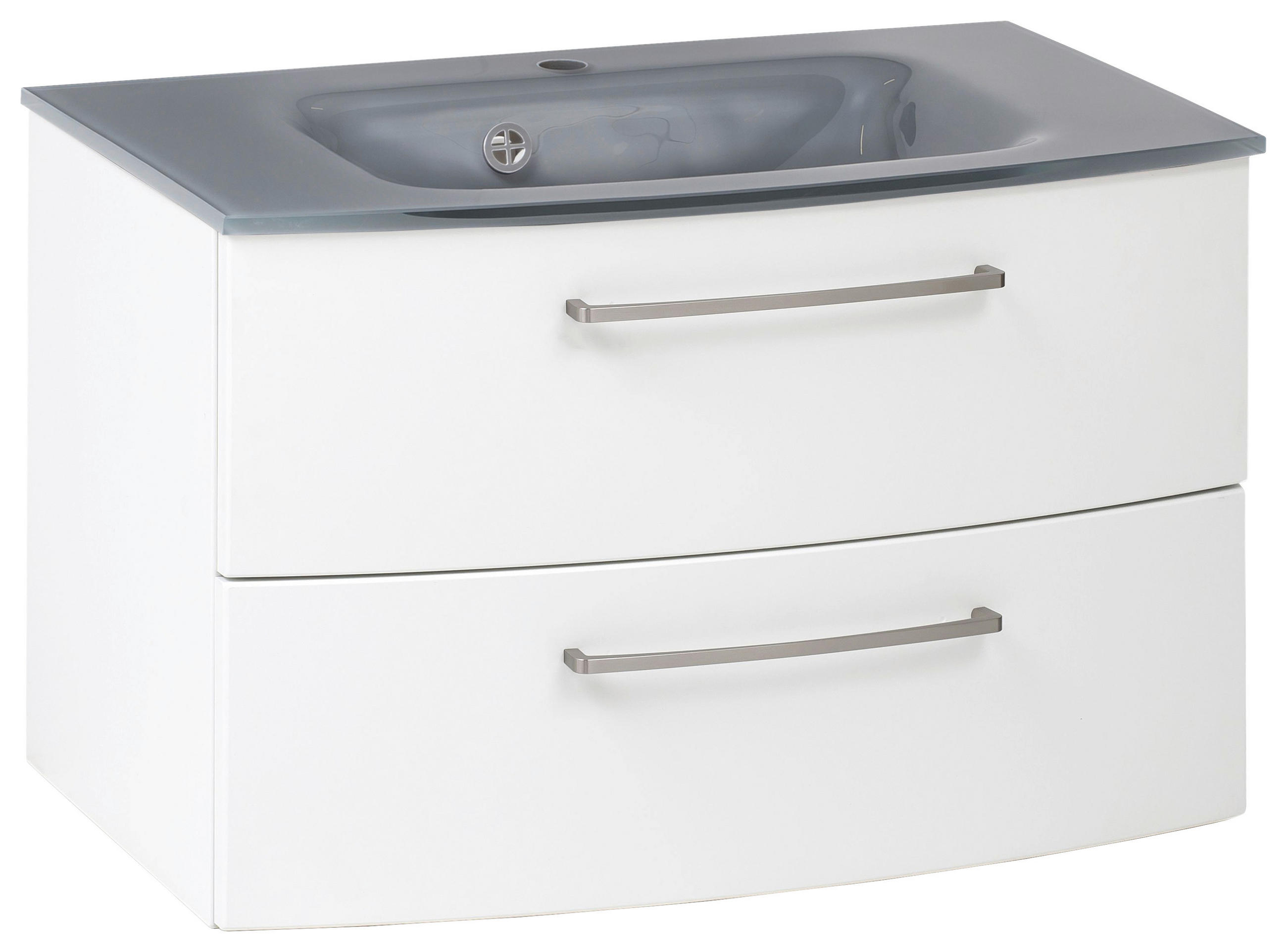 Waschbecken Mit Unterschrank Stockholm B: 80cm Weiß/grau