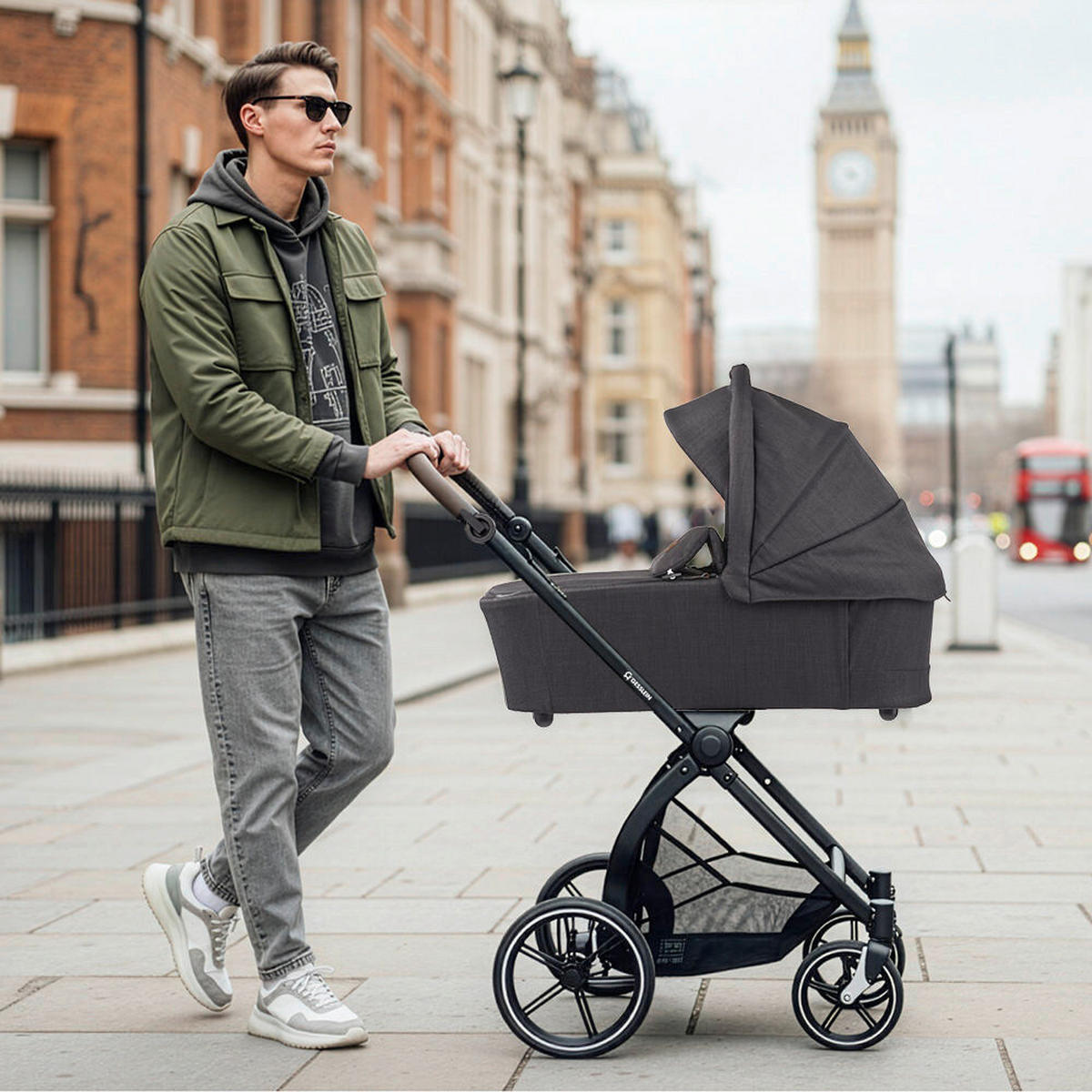 KOMBIKINDERWAGEN FX4 Swing Set  - Schwarz, Basics, Metall (100/55/130cm) - Gesslein