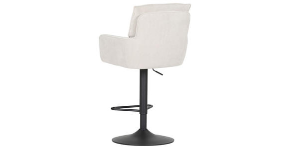 BARHOCKER Cord Beige Stoffauswahl, Sitzfläche 360° drehbar  - Beige/Schwarz, Design, Textil/Metall (54/98-120/58cm) - Novel