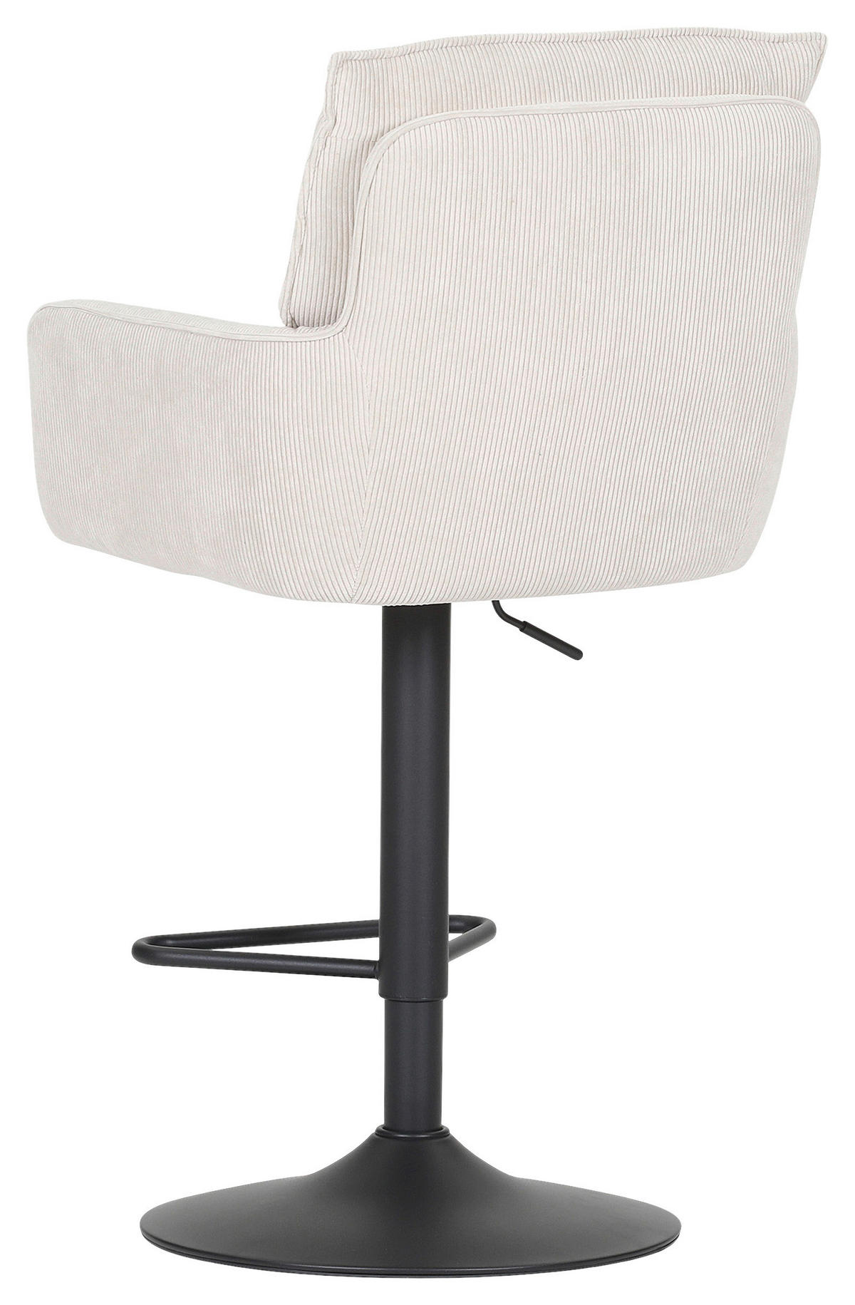 BARHOCKER Cord Beige Stoffauswahl, Sitzfläche 360° drehbar  - Beige/Schwarz, Design, Textil/Metall (54/98-120/58cm) - Novel