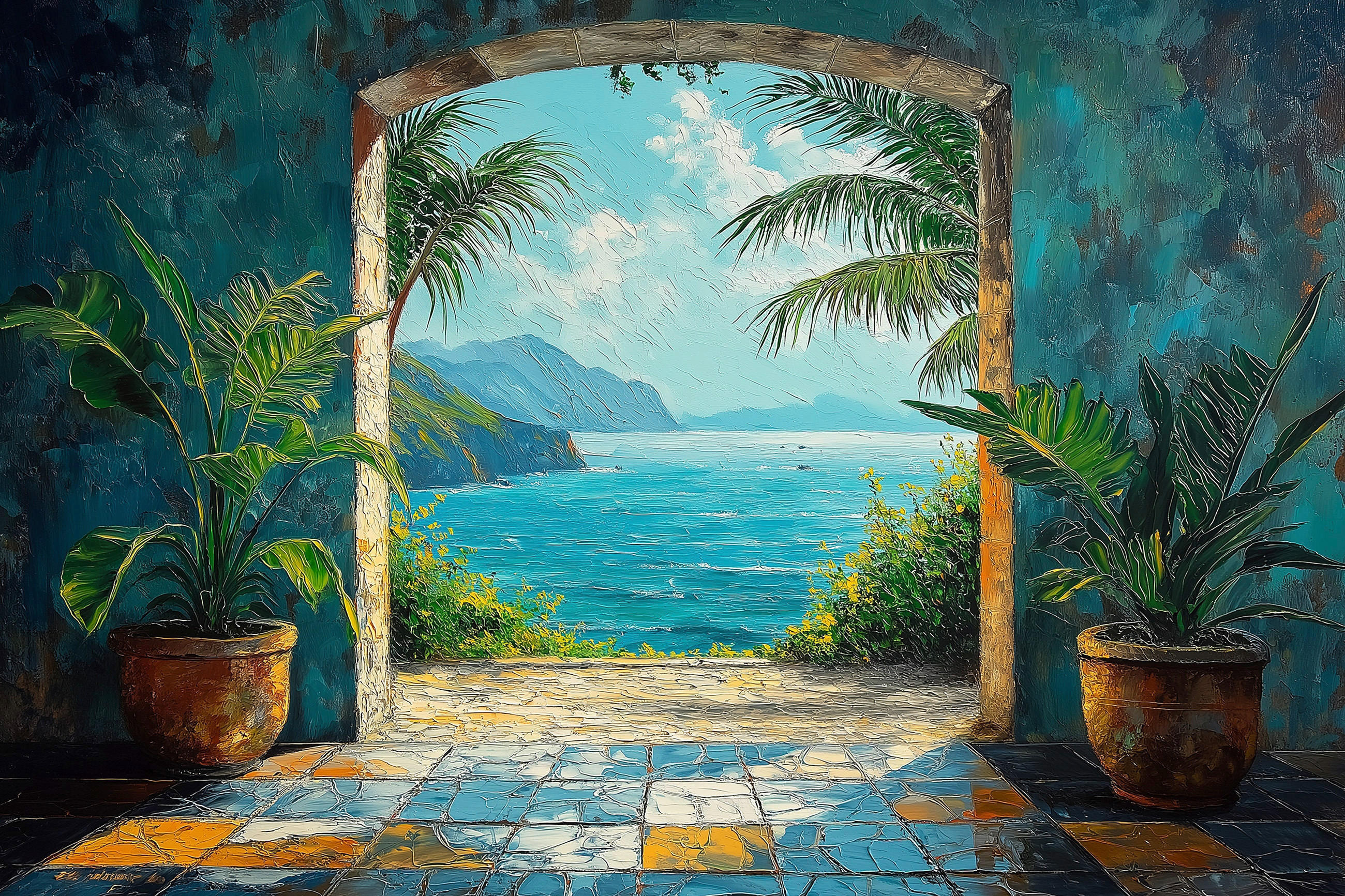 Euroart Leinwandbild Spectacular View V Mehrfarbig 80x120 cm