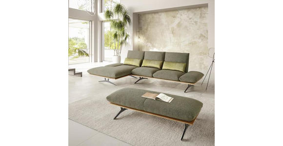 ECKSOFA Grün Flachgewebe  - Schwarz/Grün, Design, Holz/Textil (314/159cm) - Dieter Knoll