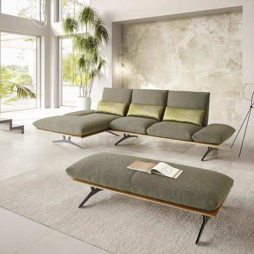 ECKSOFA in Flachgewebe Grün  - Schwarz/Grün, Design, Holz/Textil (314/159cm) - Dieter Knoll