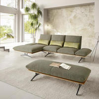 ECKSOFA in Flachgewebe Grün  314/159 cm  - Schwarz/Grün, Design, Holz/Textil (314/159cm) - Dieter Knoll